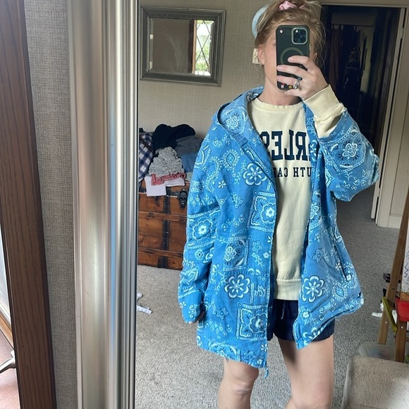 Carole Little Woman Linen Boho Zip Up Jacket With Hood - Picture 10 of 12